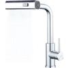 BELZ Miscelatore da cucina estraibile, girevole a 360°, rubinetto a cascata antispruzzo, in acciaio inox, caldo e freddo, cromato (cromato)