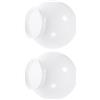DEARMAMY 2 Pezzi Paralume Globo, Diametro 9,5cm, in Acrilico Bianco | Sfera per Luce Giardino, Copri Lampada da Esterno, Struttura Semplice, Facile da Montare e Rimuovere