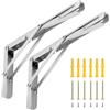 QWORK® 2 Pezzi 300mm Staffe Pieghevoli Pesanti - Acciaio Inossidabile - per Tavolo a Muro e Mensola a Muro, Carico Massimo 150 kg