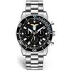 PRESTIGE & DELUXE Orologio da polso uomo Lowell Lazio cronografo Cinturino Acciaio inossidabile - Quadrante 42mm in pregiato cofanetto + portachiave calcio