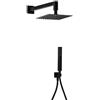 Arcdesign Selection Kit doccia nero opaco soffione slim ultrapiatto quadrato da 25 cm