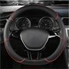 WEINUANXIN Per Dacia Per Sandero Ⅲ StepWay 2020-2024 Coprivolante Per Auto Con Fascia Elastica Comfort Ultrasottile In Pelle In Fibra Carbonio Che Assorbe Sudore Coprivolanti(BlackRed,D)
