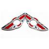 QZCQLLM 2 pezzi Adesivi decorativi per serratura sportello auto, motivo simbolo con ali, per BMW Mini Cooper (stile bandiera riso colorato)