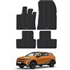 Travall Set di tappetini auto per Renault Symbioz (2024), accessori per interni auto, 100% su misura, tappetini in gomma antiscivolo, colore nero, robusti e facili da pulire