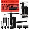 Swpeet 13 pezzi kit di smagliacatena per moto, con custodia per il trasporto, kit assortito, tagliacatena e rivettatrice, strumento di rimozione catena per moto, bici, ATV