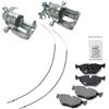 ENVA MADE FOR QUALITY BESTPRICE 2x pinza freno posteriore destra e sinistra senza staffa + pastiglie freno posteriori + cavo freno a mano, compatibile con VW CORRADO, GOLF 3, GOLF 4 Cabrio (1E7), VENTO (1H2)
