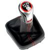 VOALVT Testa Leva Cambio Per VW Per Golf 5 Per A5 MK 2004 2005 Per Golf 5 Per Plus 2004 2005 2006 2007 2008 Pomello Del Cambio A 5/6 Velocità Con Cuffia In Pelle Marce Leva Pomello(5 Speed10)