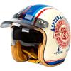 WZGGTEAM Mezzo Casco da Moto, 3/4 Casco Jet Vintage Aperto per Uomini e Donne Adulti, Casco Demi-Jet Omologato ECE con Occhiali con Visiera