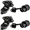 RheinParts Set 2 prese + 2 connettori a 3 poli DIN 9680 6-24V 25A con coperchio di protezione - Collegamento elettrico per rimorchi auto, trattori, macchine agricole e macchine edili - Set di