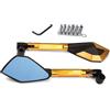 Generico Specchi Retrovisori In Alluminio Per Moto Accessori Per Specchietti Antiriflesso Blu Per Grand Per Majesty 400 2005 2006 2007-2021(Gold)