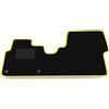 Somer Car Kit Tappetini Auto compatibili con Fiat Scudo 2016-2021 | Set Tappeti in Moquette, Tappeto auto su misura, bordo giallo
