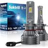 Suktrill Lampadina auto o moto, H7 LED 36000LM bianca 6000K 12V per abbaglianti o anabbaglianti o fendinebbia,Incompatibile con il CANbus,dimensioni 1:1 alogena, confezione da 2