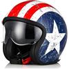 Generico Casco JET moto Vintage Café Racer Spirit Origine rebel,prestige,Sticke (REBEL, XL)