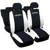 Lupex Shop Coprisedili auto compatibili con Adam, Bicolore Nero - Bianco, Made in Italy, tessuto poliestere