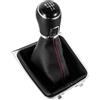 UTONGMU Pomello Cambio Pomello del Cambio in Pelle per Auto con Copertura Bagagliaio della Ghetta per VW per Golf 7 per MK7 GTI GTD R 2013-2017 LHD(5 Speed Red Line)
