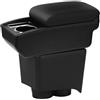 YJYWZH Bracciolo per VW Polo 9N 2002-2009 con Vano Smartphone | Vano smartphone,Portabicchieri,Doppio vano portaoggetti,Bracciolo centrale scorrevole,Pelle PU,Base specifica per veicolo