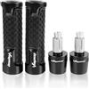 OLXWFNTD Manopole Manubrio Per Honda Per Varadero XL 1000 125 Accessori Moto 7/8 22mm Manopole Manubrio Manubrio Tappo Terminale(Black)