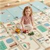 CASABEL Tappeto Gioco Evolutivo 180×150 cm, Pieghevole, Impermeabile e Spesso, Fantasia Macchine, Grande Formato, Colorato, Facile da Riporre e Trasportare