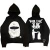 Goolecrimp Felpa con cappuccio da uomo e da Donna stile gotico casual con stampa di teschi coppia hip hop con lettere taglie forti giacca da rapper con stella (Style 5,XXL)