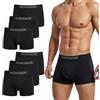 HUSKSWARE Boxer Uomo Pacco da 6, Intimo Uomo in Cotone 180g, Boxer Aderenti Senza Etichetta, Retroshorts Traspiranti ed Elastici con Supporto 3D, Design Classico