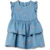 OVS Abito in Denim a Balze con Ricamo Fiori