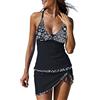 Generico 2026 Costume da Bagno Hot Intero Donna Brasiliana Mare Copricostume Copri Due Pezzi Estate 2 Costumi Interi Piscina Sportivo Micro Trasparente Gonna Pareo Addio al Nubilato IT(Nero,XL)