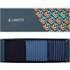 LANCETTI Box Regalo da 3 Paia di Calze Gessate a Costa Uomo Lunghe in Puro Cotone Filo di Scozia con Coste, Colori Assortiti, 39-42