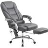 il genio online CLP Sedia da ufficio massaggiante poltrona relax con poggiapiedi estraibile, altezza regolabile, in similpelle, ergonomica, girevole, con ruote, capacità di carico massimo 150 kg (grigio)