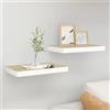 RMIHSJG Scaffali a Parete 2 pz in Rovere e Bianco MDF con Montaggio Invisibile per Oggetti Decorativi e Libri Mensole Esposizione Design Moderno per Arredamento Casa 40x23x3,8 cm