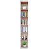 Shinpeed Libreria stretta con 6 scomparti, moderna scaffalatura aperta, 30 x 24 x 180 cm, bianco