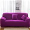 Hiseng Colore Solido Copridivano con Federa, Poliestere Copridivano 1-4 Posti Elasticizzato Universale Copridivano, Antiscivolo Copri Divano per Animali (Fucsia,4 posti)