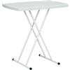 Outsunny Tavolino da Giardino Pieghevole con Altezza Regolabile, Tavolino da Caffè per Esterni con Piano in HDPE, Struttura in Metallo, per Balcone e Terrazzo, 76x50x74 cm, Bianco