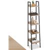 tectake® Scaffale a Scala, Libreria Verticale con 4 Ripiani, Struttura in Acciaio porta libri, Libreria Verticale, Facile Montaggio - 35,5 x 31,5 x 170 cm - Legno industriale chiaro