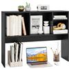 GIANTEX Scaffale da scrivania con 4 scomparti aperti, scaffale da tavolo con dispositivo di protezione ribaltabile e cuscinetti antiscivolo, in legno, 94 x 25 x 73 cm (nero)