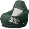 Avalon - Puff Poltrona Sacco Gigante XXL Jazz in Ecopelle Deluxe, Pouf Sacco di Qualità Sartoriale, Bean Bag per Sedersi Ergonomico, Pouf a Sacco Impermeabile, Made in Italy(95x135cm-Verde Scuro)
