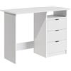 Vicco Scrivania Meiko, Bianco, 105 x 50 cm con cassetti, con piano di lavoro e vano aperto per riporre materiali