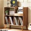 LELELINKY Grande supporto per disco con spazio di archiviazione, supporto per giradischi con mensola, supporto per dischi in vinile con superficie di presentazione, supporto per fino a 300 album, mensola a