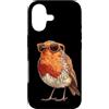 Robin Bird Outfit Custodia per iPhone 17 Grafica divertente con pettirosso con gli occhiali