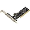 KALEA-INFORMATIQUE Scheda PCI a 32 bit con 5 porte USB 2.0 di tipo A, di cui 4 su pannello posteriore e una interna. Utilizza il chipset Via VT6212L.