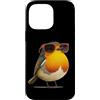 Robin Bird Outfit Custodia per iPhone 14 Pro Max Grazioso uccello con occhiali per gli amanti di pettirossi e piume