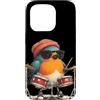 Rocking Robin Bird Outfit Custodia per iPhone 15 Pro Drumming Robin Bird Costume con batteria e look fresco