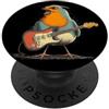 Rocking Robin Bird Outfit Costume da pettirosso canto con chitarra elettrica e piuma PopSockets PopGrip Adesivo