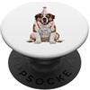 Saint Bernard Puppy Lover PS San Bernardo Let's Pawty - Festa di compleanno per amanti dei cani PopSockets PopGrip Adesivo