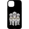 Cool 3 Hip Hop Trio Street Gold Chain Fu Custodia per iPhone 15 Plus Golden Retriever Rap Old School Retro Streetwear anni '80 e '90
