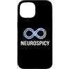 Neurodivergent Pride & Spectrum Aestheti Custodia per iPhone 15 Neurospicy Infinity Loop | Autismo ADHD Umorismo - Glitch Art