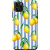 Preposh Custodia per iPhone 11 Pro Max Limone Azzurro Strisce Preppy Estetica Estetica Carino