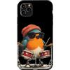 Rocking Robin Bird Outfit Custodia per iPhone 11 Pro Max Drumming Robin Bird Costume con batteria e look fresco