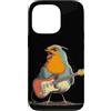 Rocking Robin Bird Outfit Custodia per iPhone 13 Pro Costume da pettirosso canto con chitarra elettrica e piuma