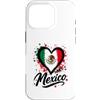 Mexico Travel Heart Co Custodia per iPhone 16 Pro I Love Mexico Vacation Travel Heart Flag design messicano