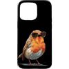 Robin Bird Outfit Custodia per iPhone 15 Pro Max Occhiali da sole per gli amanti di pettirossi e piume